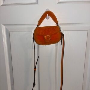 Coach “THE LIL NAS X DROP” Orange Shearling Crossbody Bag